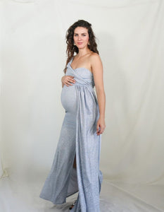 Vestido de maternidad Nubia, azul brillos