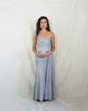 Vestido de maternidad Nubia, azul brillos