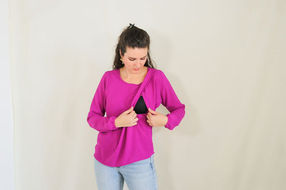 Blusa de lactancia Daniela, mulberry