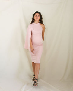 Vestido de maternidad Carola, rosa claro corto neopreno