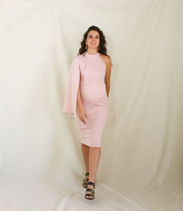 Vestido de maternidad Carola, rosa claro corto neopreno CH, G y XG