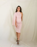 Vestido de maternidad Carola, rosa claro corto neopreno