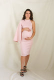 Vestido de maternidad Carola, rosa claro corto neopreno CH, G y XG