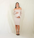 Vestido de maternidad, Marizza beige textura