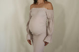 Vestido de maternidad, Marizza beige textura