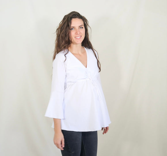 Blusa de maternidad, loretta blanca