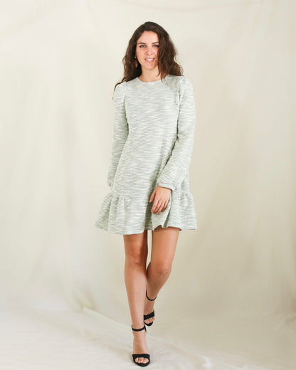 Vestido maternidad y lactancia, Lourdes verde rayas caliente G