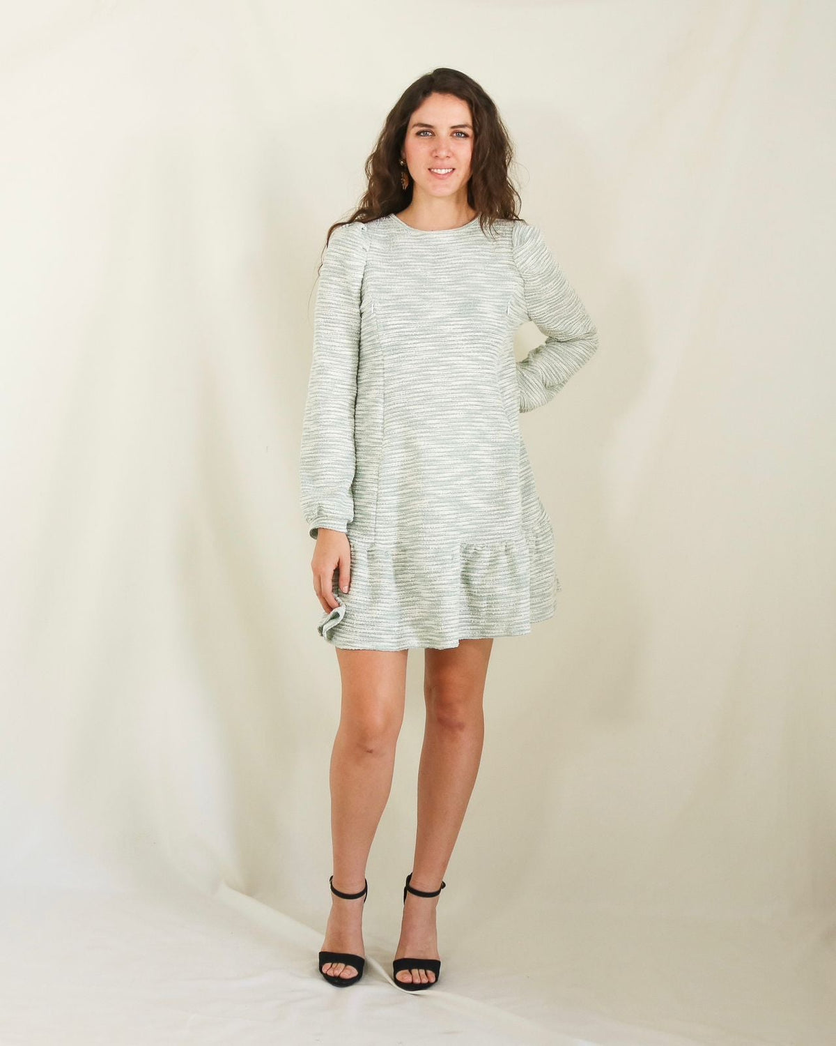 Vestido maternidad y lactancia, Lourdes verde rayas caliente G