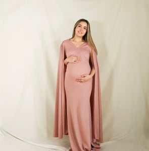 Vestido de maternidad Eliana, terracota brillos CH y M