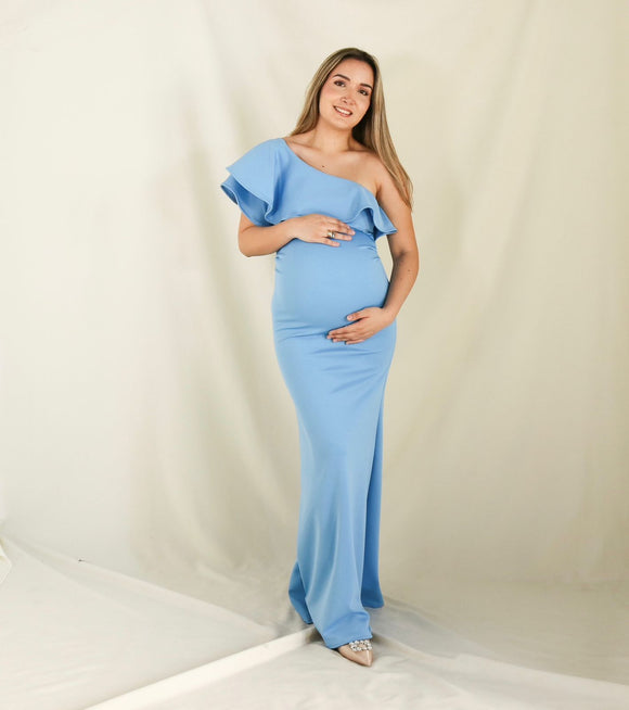 Vestido de maternidad Astrid, azul francés