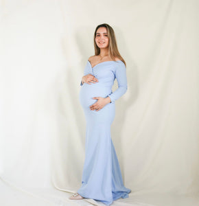 Vestido de maternidad Ritta, azul cielo neopreno CH