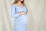 Vestido de maternidad Ritta, azul cielo neopreno CH