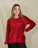 Blusa de lactancia Daniela, rojo terciopelo