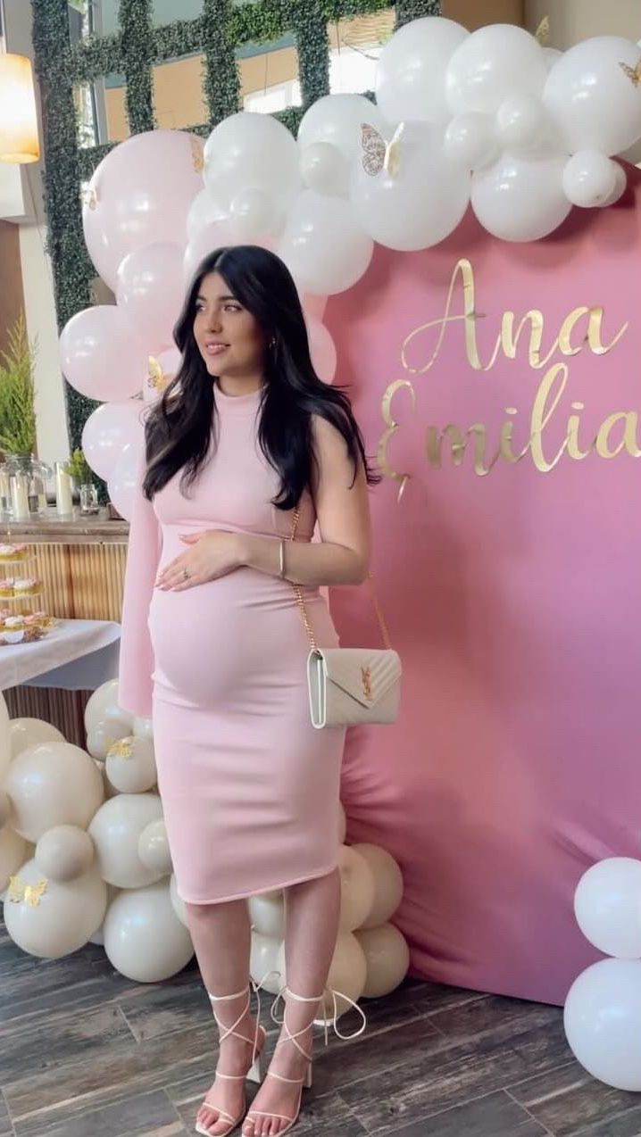 Vestido de maternidad Carola, rosa claro corto neopreno (CH)