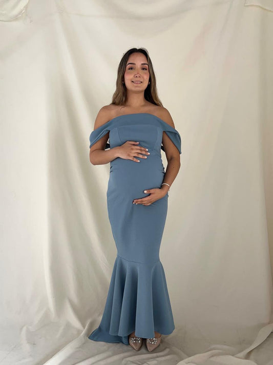 Vestido de maternidad Renata, azul polvo