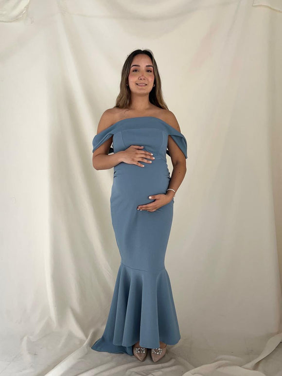 Vestido de maternidad Renata, azul polvo