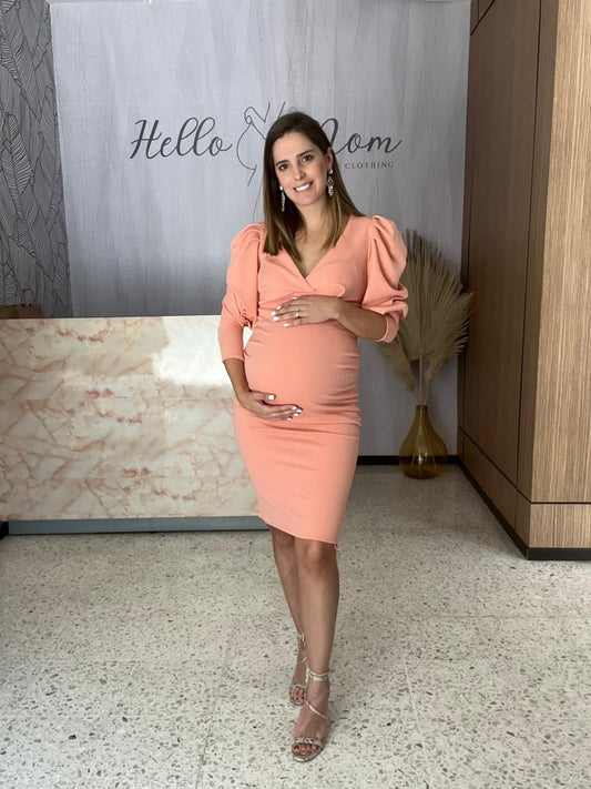 Vestido de maternidad Yuridia salmón Ponti Roma