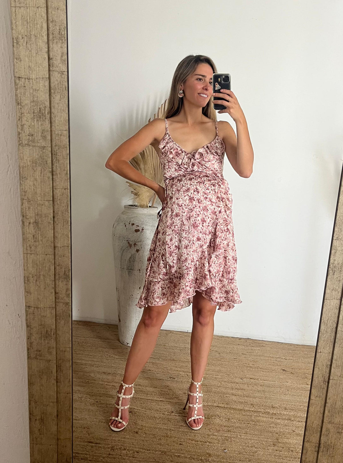 Vestido de maternidad Sarah, florecitas rosa pastel