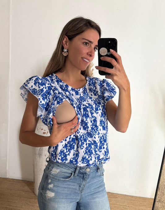 Nursing blouse, Andy leaves wind