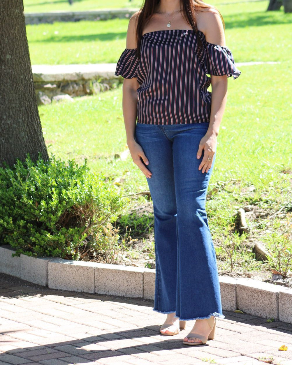 Blusa de Lactancia, Aniela Rayas azul marino y vino (CH)