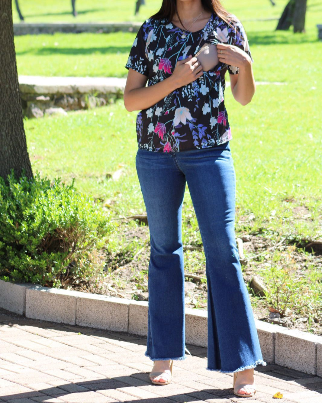 Nursing blouse esme wine cotton