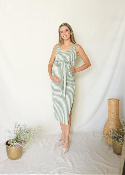 Vestido de maternidad, Olivia rayas verdes