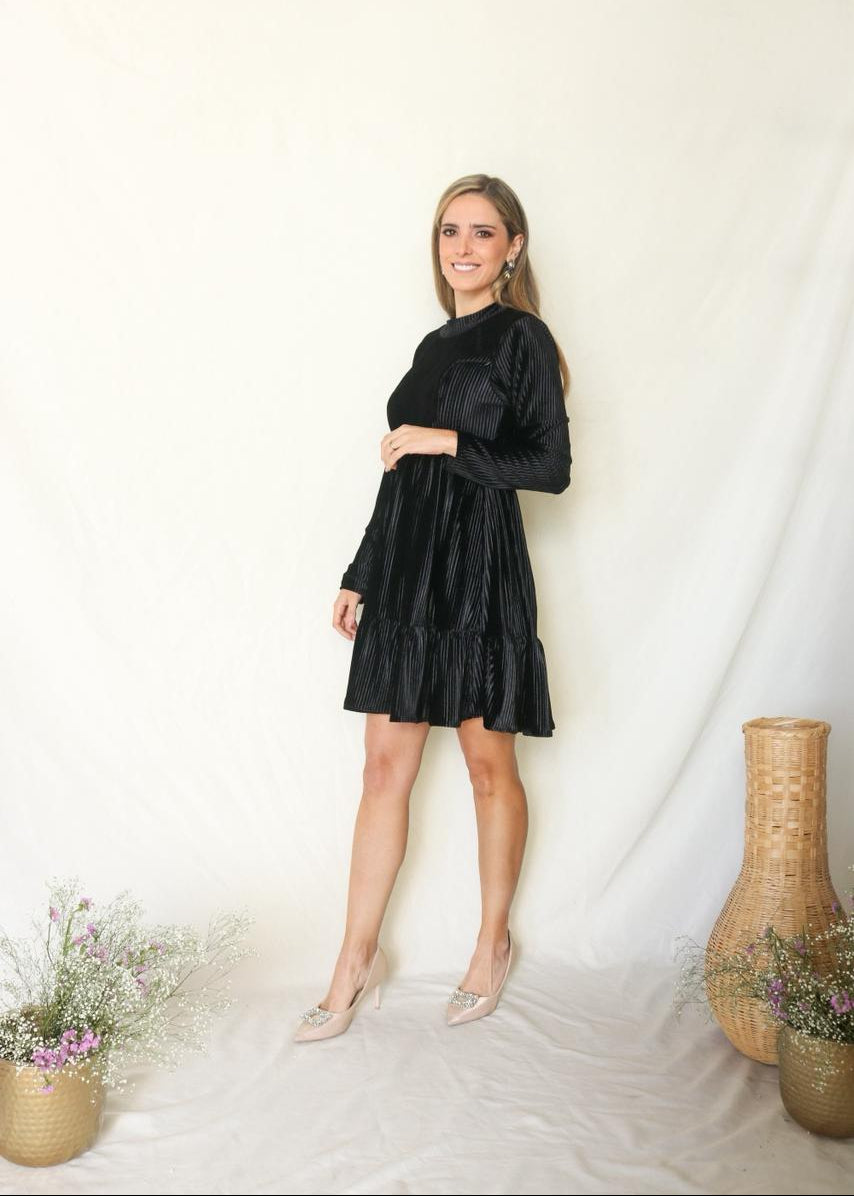 Vestido de maternidad, Gaby corto negro terciopelo