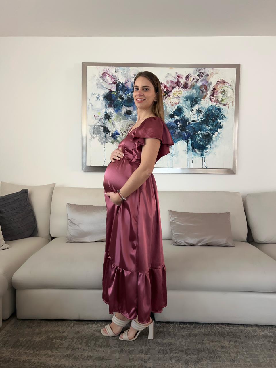 Vestido de Maternidad, Cristina rosa quemado satin