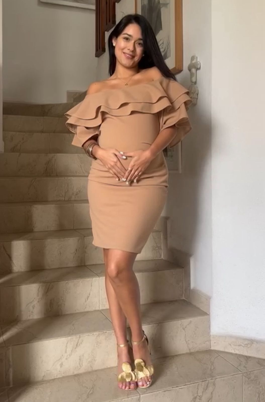 Vestido de maternidad, Alejandra beige