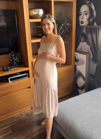 Winter maternity dress, blue SM