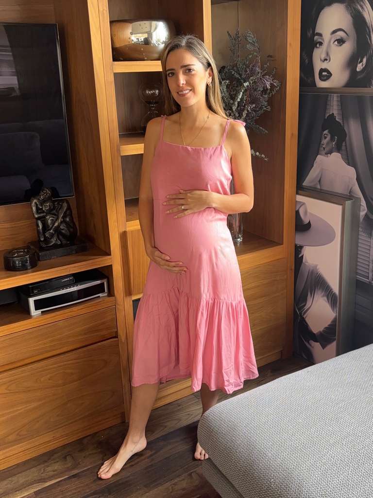 Winter maternity dress, blue SM