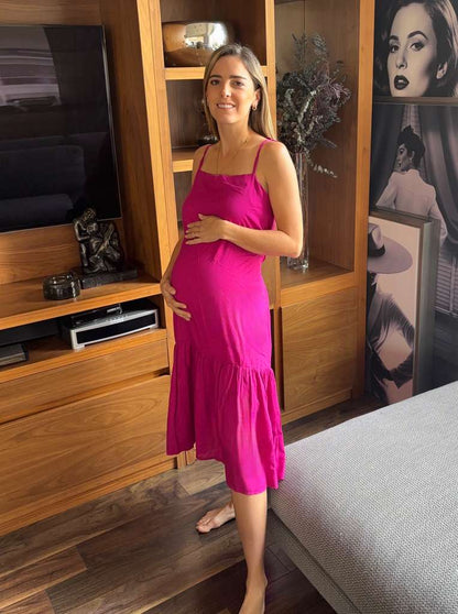 Winter maternity dress, blue SM