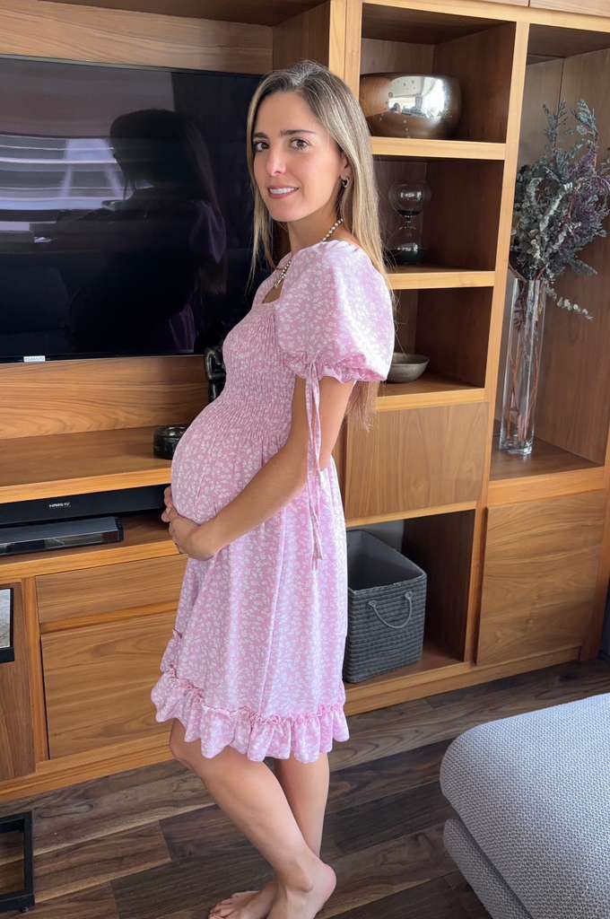 Vestido de maternidad corto florecitas, (varios colores)