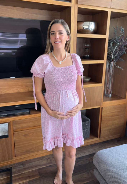 Vestido de maternidad corto florecitas, (varios colores)
