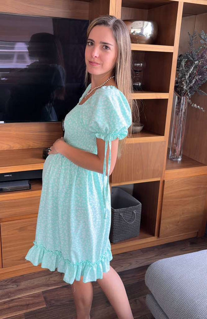 Vestido de maternidad corto florecitas, (varios colores)