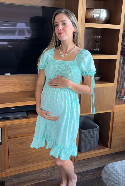 Vestido de maternidad corto florecitas, (varios colores)