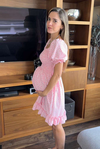 Vestido de maternidad corto florecitas, (varios colores)