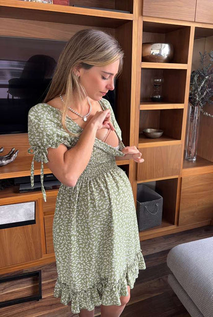 Vestido de maternidad corto florecitas, (varios colores)