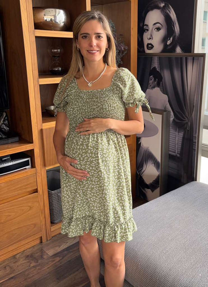 Vestido de maternidad corto florecitas, (varios colores)