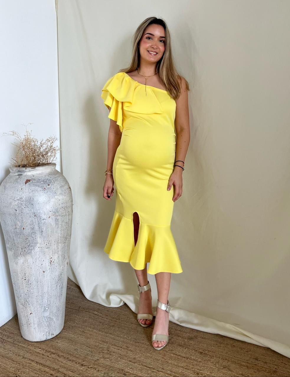 Vestido de maternidad, Aurelia, Amarillo Neopreno (M)