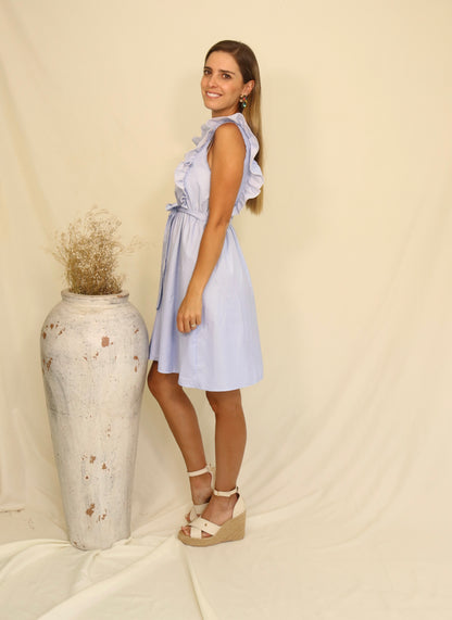María Luisa maternity dress, greenish blue