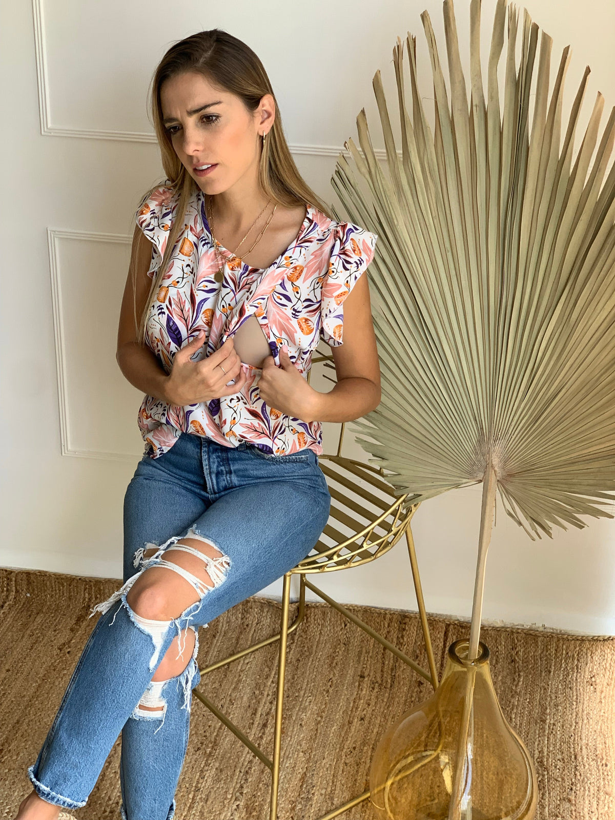 Blusa de lactancia, Andy hojas viento (CH)(G)(XG)