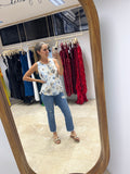 Blusa de lactancia , Gisela flores azul con amarilla