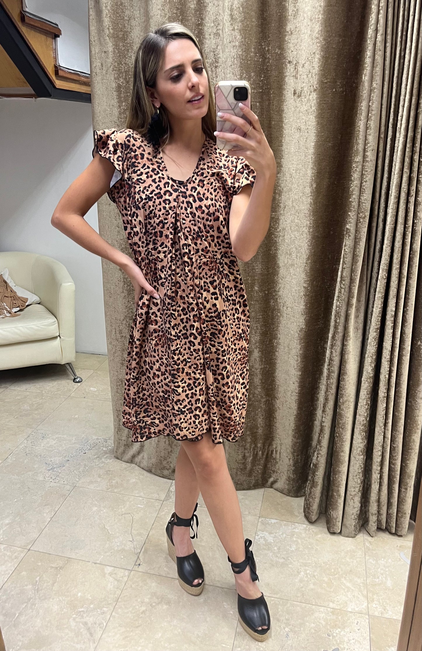 Vestido de maternidad y lactancia, Bertha leopardo
