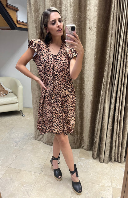 Vestido de maternidad y lactancia, Bertha leopardo