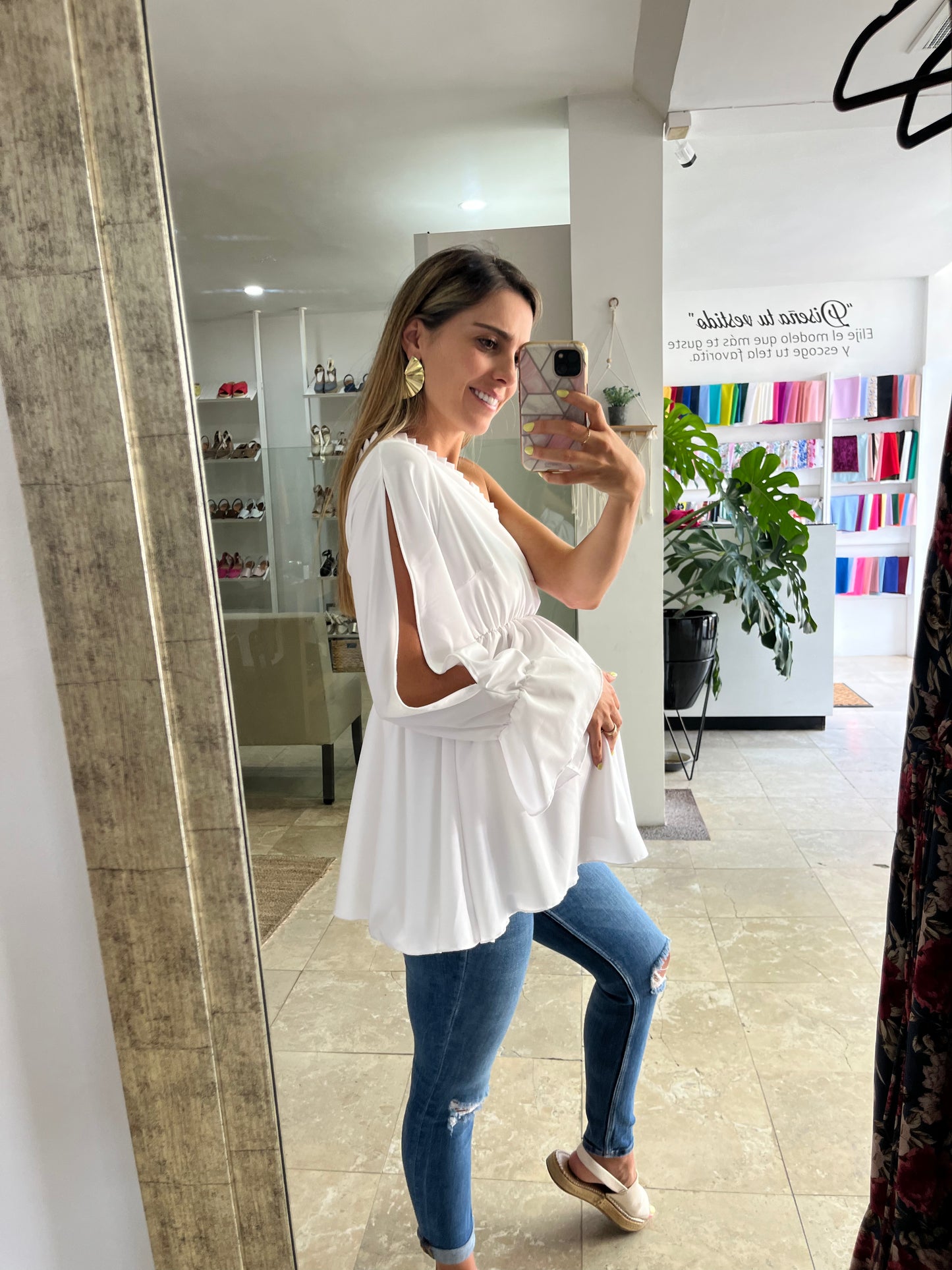 Maternity blouse, Antonella white