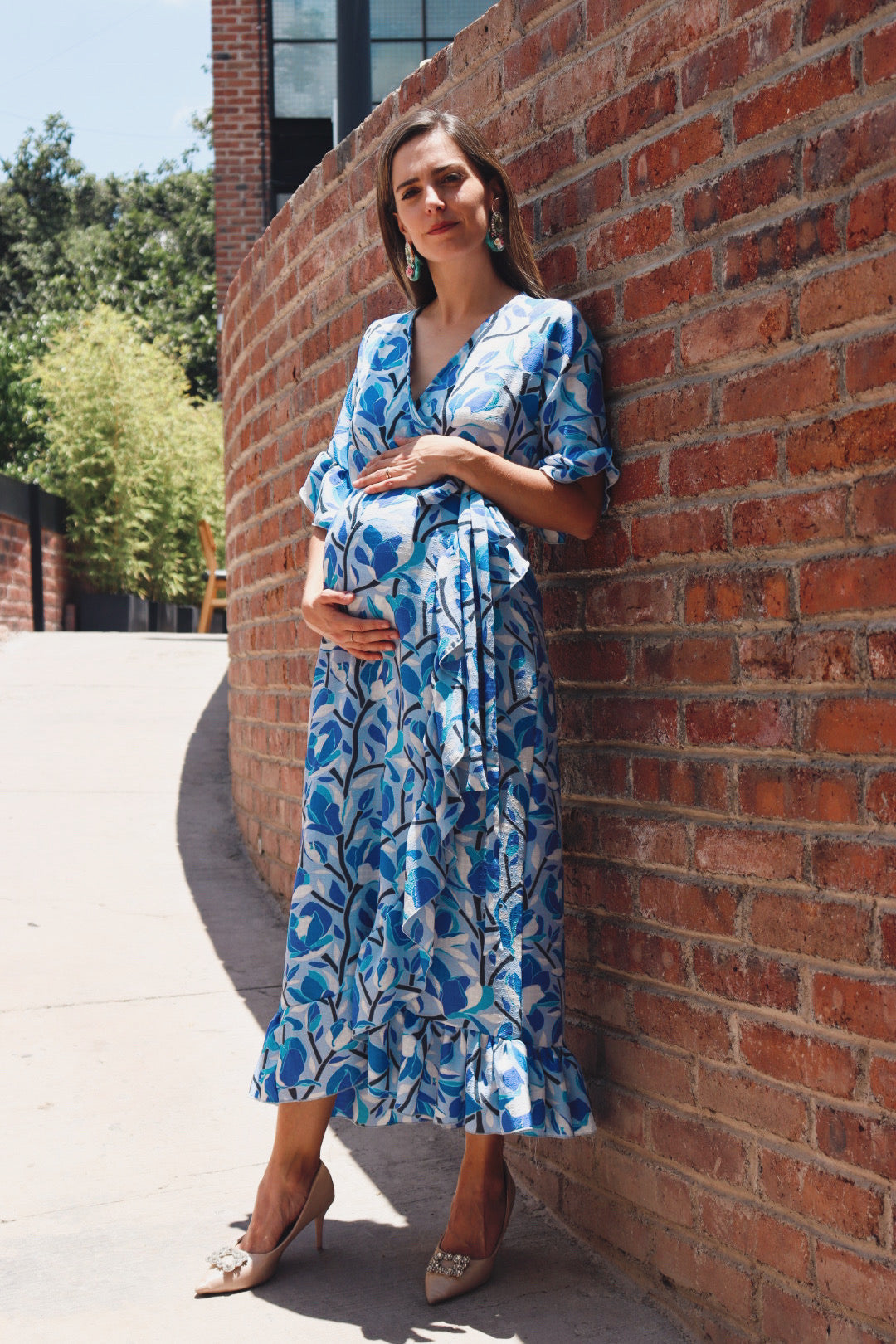 Vestido de maternidad, Ursula azul tallos CH
