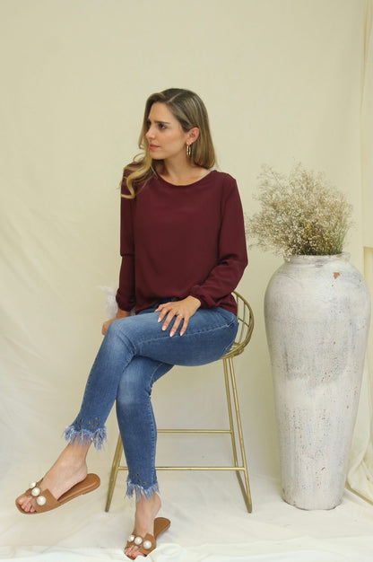 Nursing blouse, Daniela wine