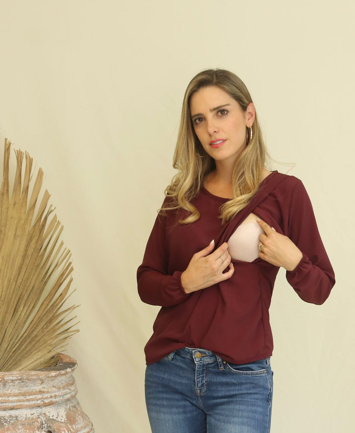 Nursing blouse, Daniela wine