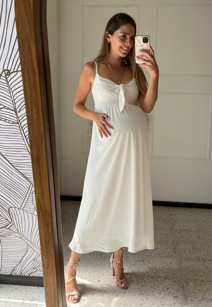 Vestido Manuela de maternidad y lactancia, largo ivory G
